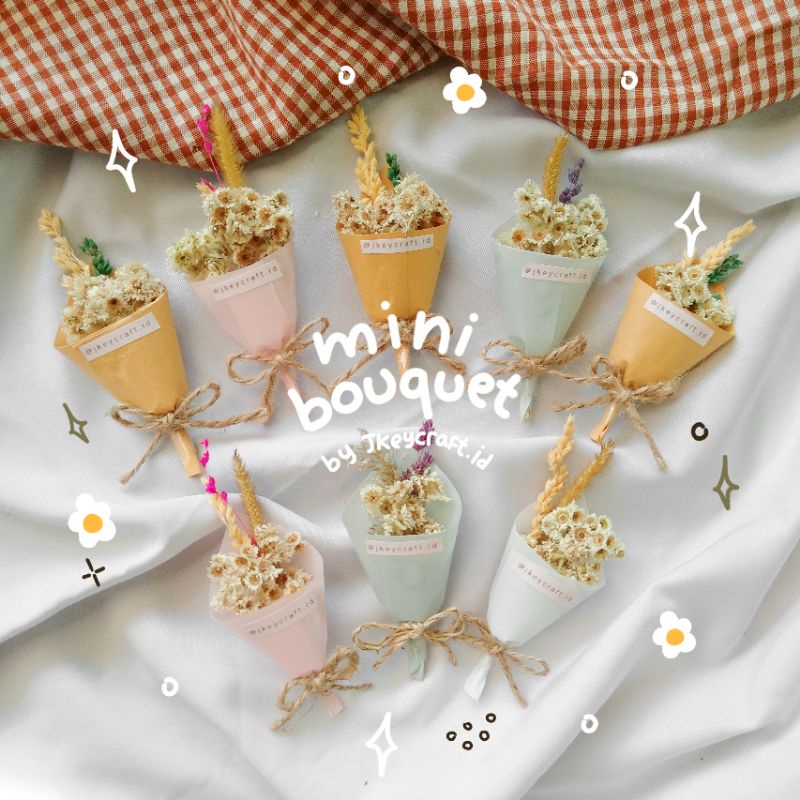 BUKET MINI / MINI BOUQUET / MINI BUKET BUNGA KERING EDELWEIS