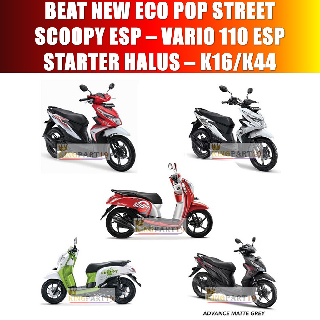 PAKET VANBELT VBELT ROLLER BEAT NEW ESP POP STREET SCOOPY ESP VARIO 110 LED ESP - STARTER HALUS K44