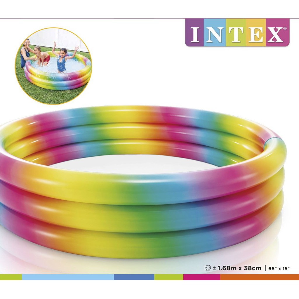 MALANG bisa GOJEK Kolam Renang Intex 58449 Rainbow Pool Ukuran 168x38cm