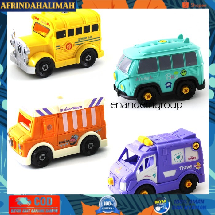 

[TERBARU] Mainan Mobil Edukasi Anak Brick Set Bus Sekolah Bongkar Pasang (Isi 4) - Bus Sekolah