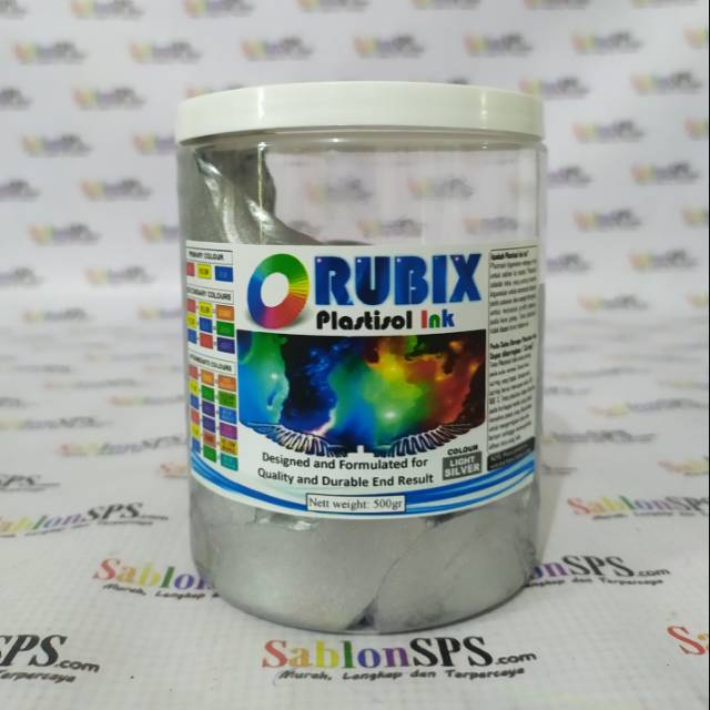 TINTA SABLON PLASTISOL RUBIX LIGHT SILVER 500GR