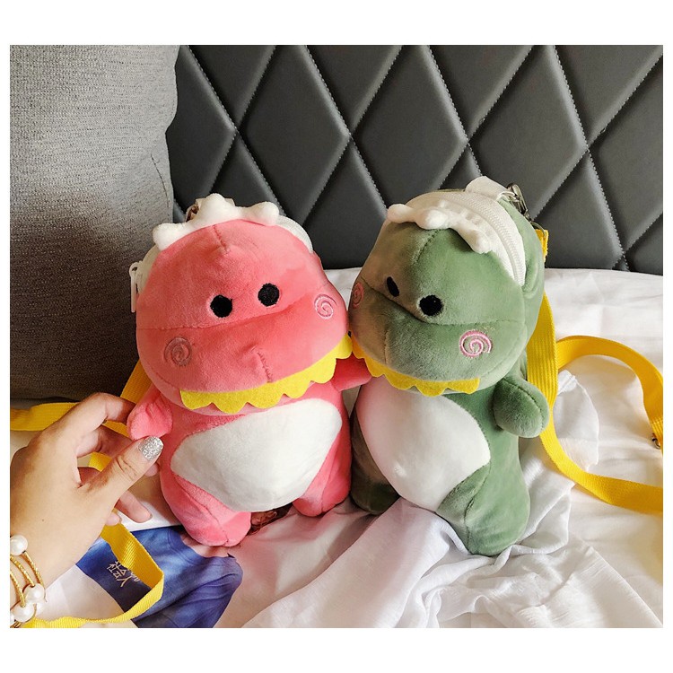 AS Tas Wanita Bulu Dino Tas Boneka Dino Lucu Bahan Bulu Korea import muat HP Cocok anak2 dan remaja BISA COD