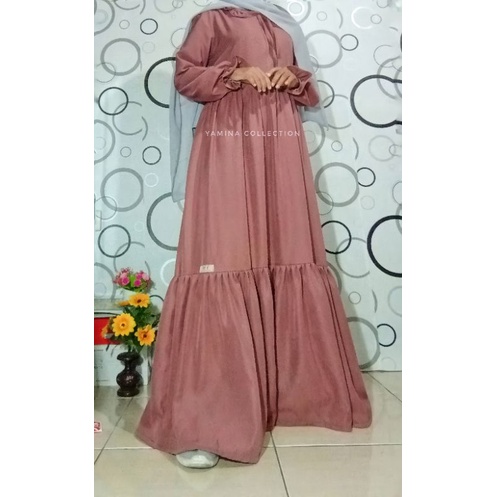 Gamis Yamina YM001/Gamis Terbaru/Gamis Busui/Gamis Remaja