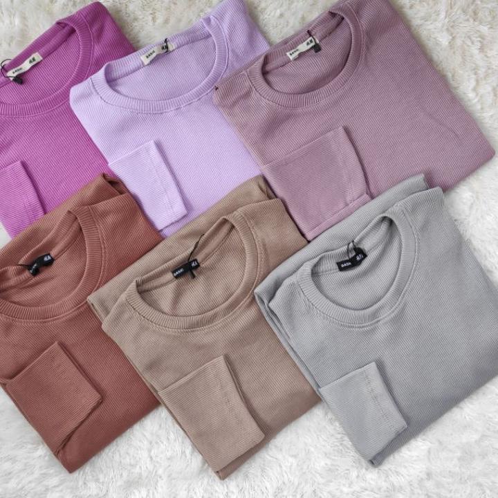 SALE KAOS RIB PREMIUM LENGAN PANJANG || KAOS RIB BASIC LONGSLEEVE TSHIRT BASIC LENGAN PANJANG