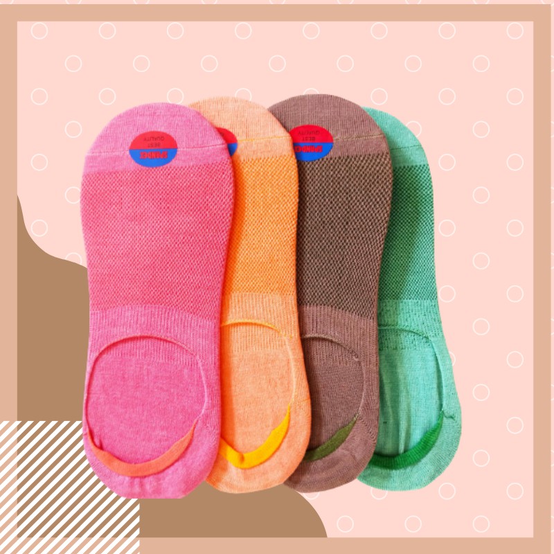 KAOS  KAKI HIDDEN SOCKS WARNA WARNI.12 PASANG KAOS KAKI  INVISIBLE UNISEX