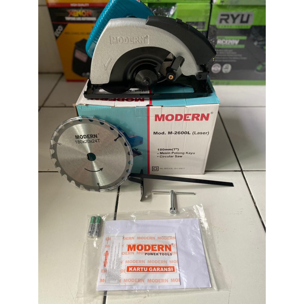 Mesin Potong Kayu Low Watt 700W / Gergaji Kayu 7" Circular Saw Laser M-2600L Modern