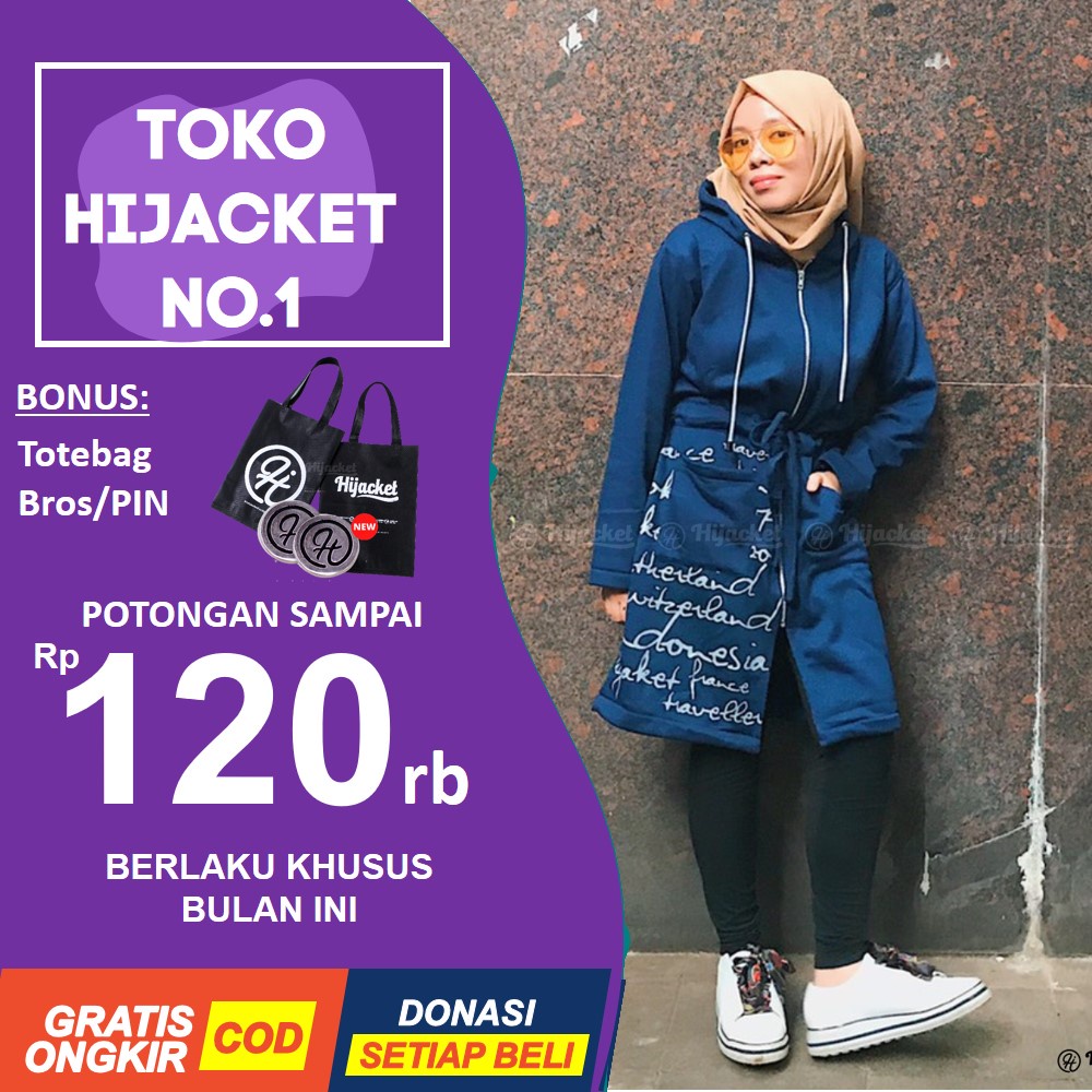 ⚠️BIG SALE⚠️ HIJACKET URBANASHION ORIGINAL JAKET WANITA JAKET MUSLIMAH HIJABER NO.1 MARKET PLAC