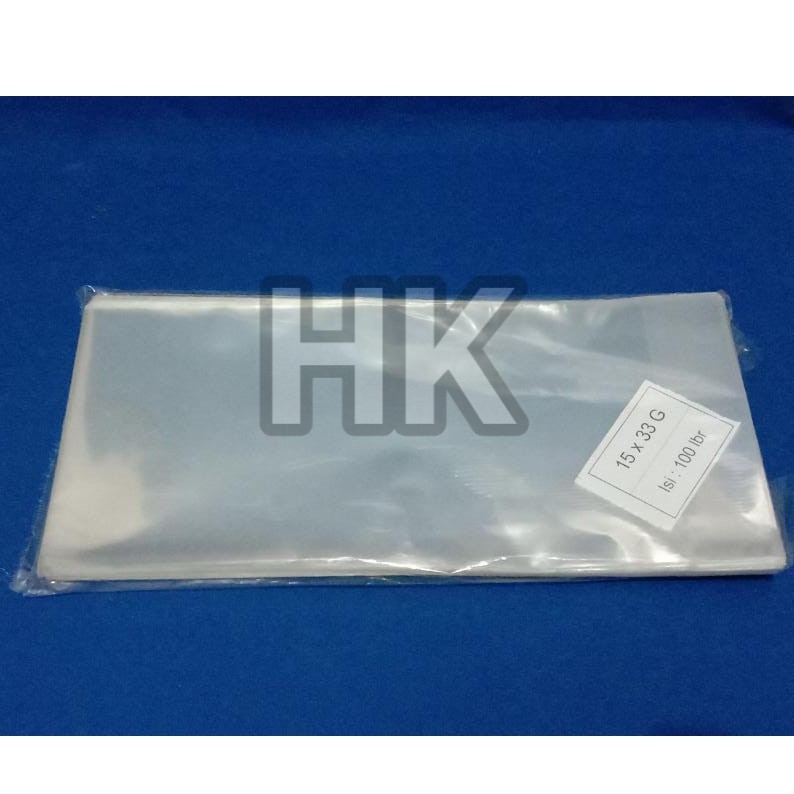 PLASTIK DUDUK OPP POLOS UKURAN 15 x 33  / PLASTIK JAJAN LEBARAN ( ISI 100 PCS )