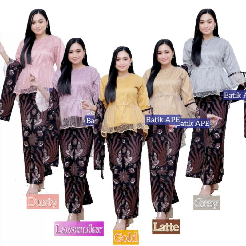 SARIMBIT KEBAYA JUMBO 3L MAURA COUPLE SANIA RUFFLE RNB BROKAT TILE ORIGINAL NDORO JOWI MODERN MURAH