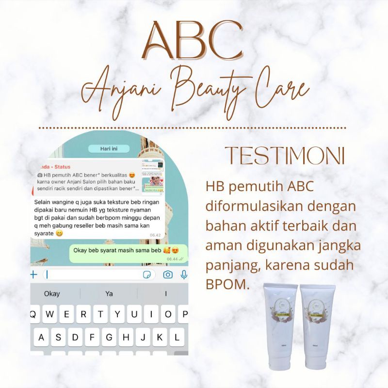 HANDBODY PEMUTIH ABC ANJANI BEAUTY CARE / ABC LOTION / MENCERAHKAN