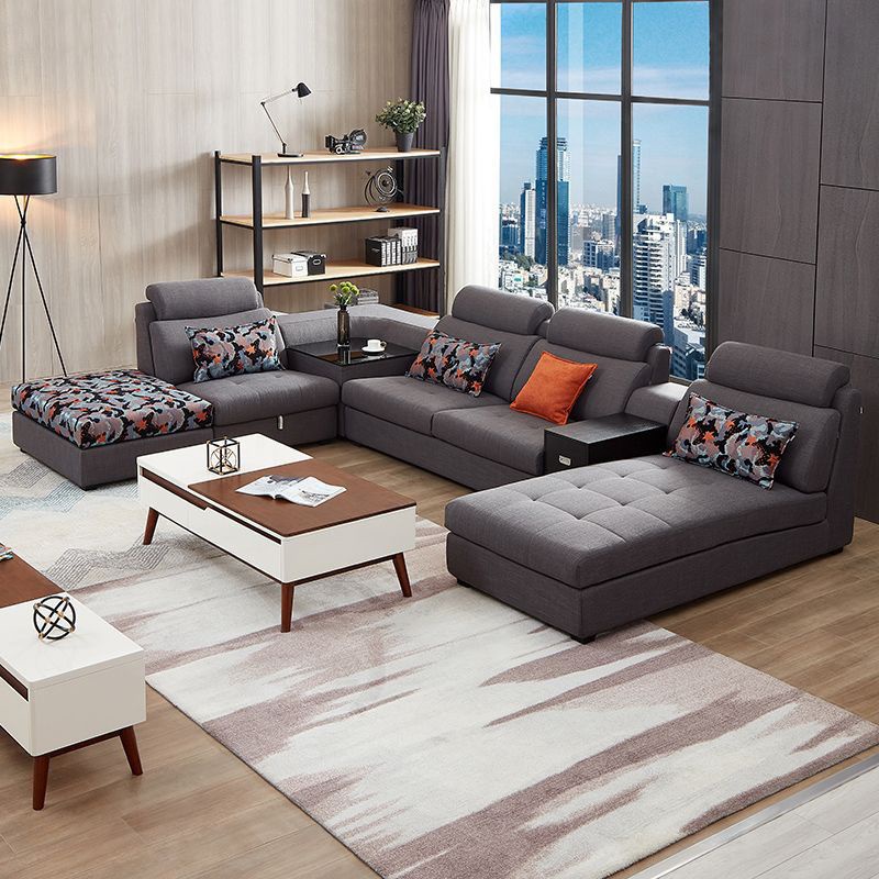 Sofa Sudut Sofa Minimalis Mewah Premium Sofa With Console Box Sofa Hitam