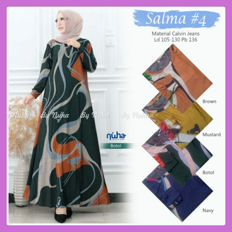 Gamis Muslim Murah Gamis Wanita salma#4 Nuha Gamis Wanita Uwais