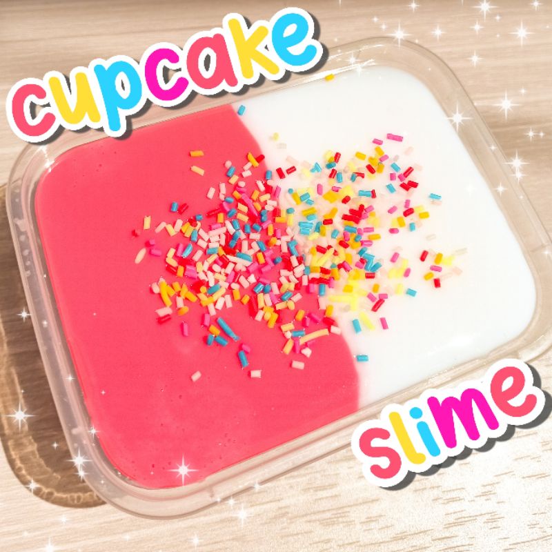 cupcake slime by pandasquishyshop/original slime/sprinke slime/slime/ fake sprinkle