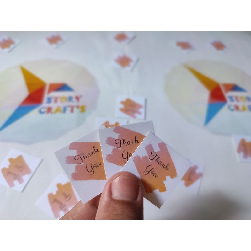 

Sticker Thank You 3,9 Cm x 3,9 Cm Bahan HVS