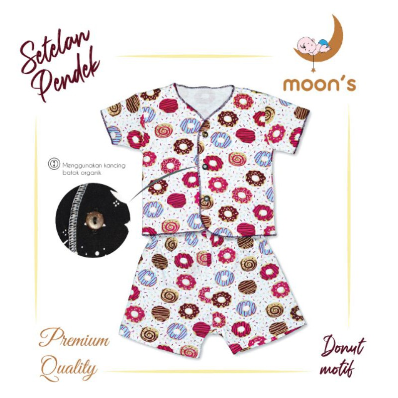 MOONS STELAN PENDEK SANTAI PREMIUM, SETELAN MAIN, SETELAN BAYI NEWBORN