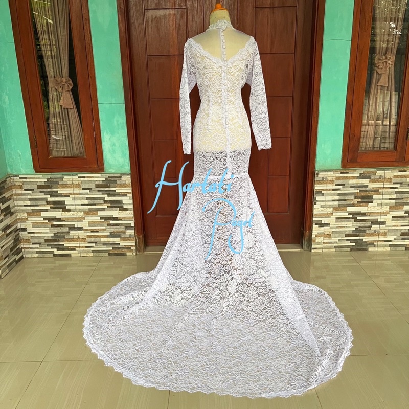 (READY) Kebaya Akad Ekor Panjang Prancisan | Kebaya Prancisan | Kebaya Akad | Kebaya Ekor Panjang