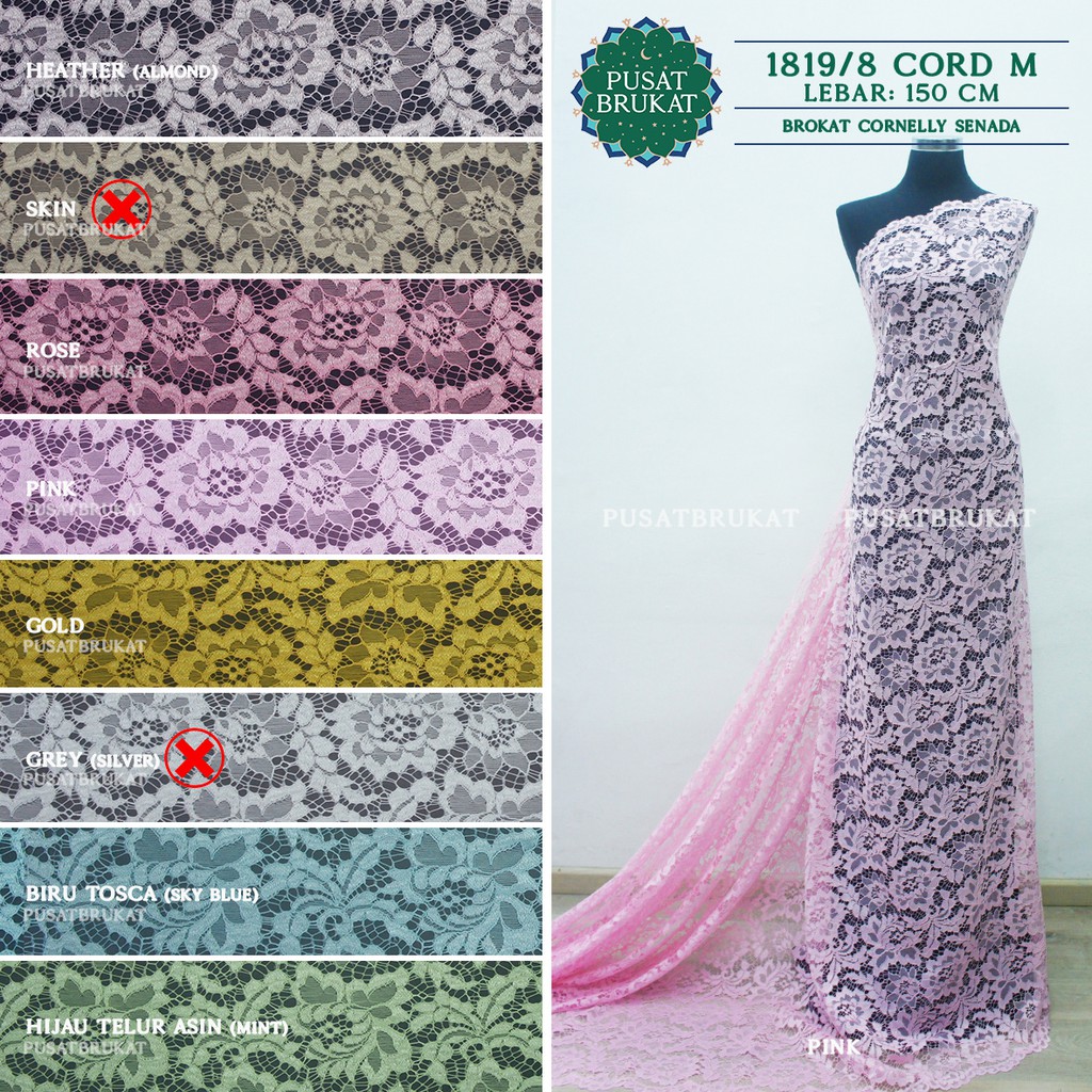 KAIN BROKAT CORD CORNELLY SENADA MUDA - 1819 CORD M - [harga per 0.5m]