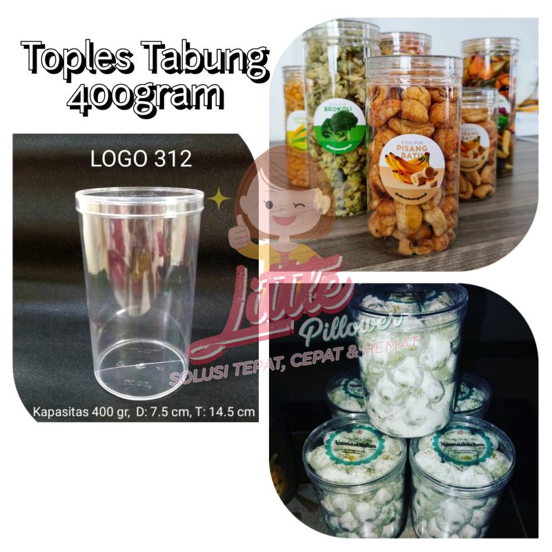 Isi 12pcs Toples Logo 312 - Toples tabung Kue Kering - Toples Makanan