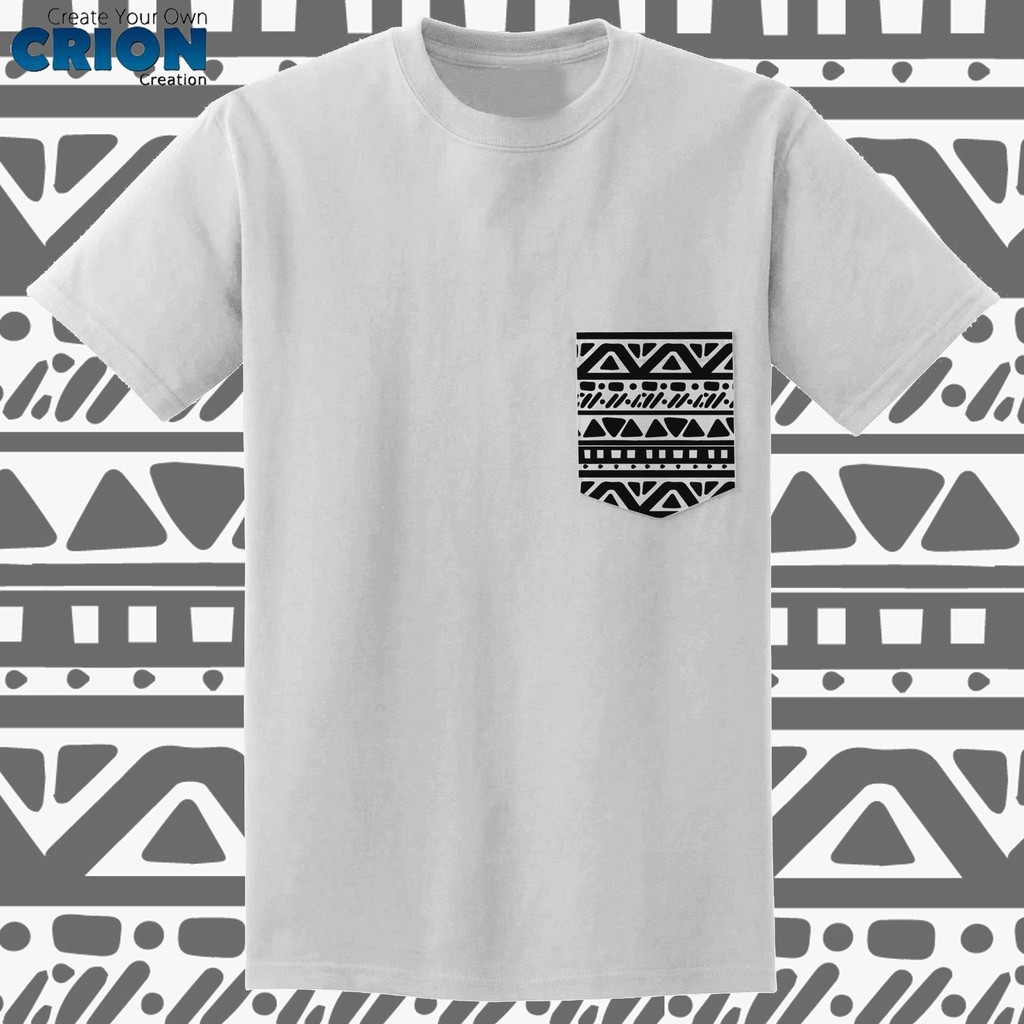 Crion Casual Tees Ethnic Series 1 with Pocket - Kaos dengan Kantong