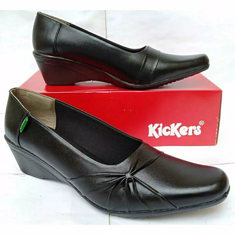 Sepatu kickers - sepatu pantofel wanita bahan kulit asli 507