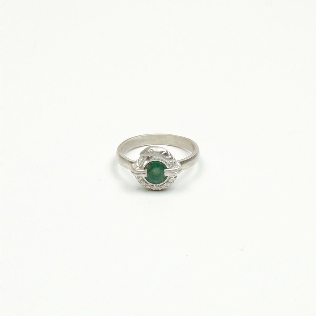 Ouroboros Ring with Emerald Stone