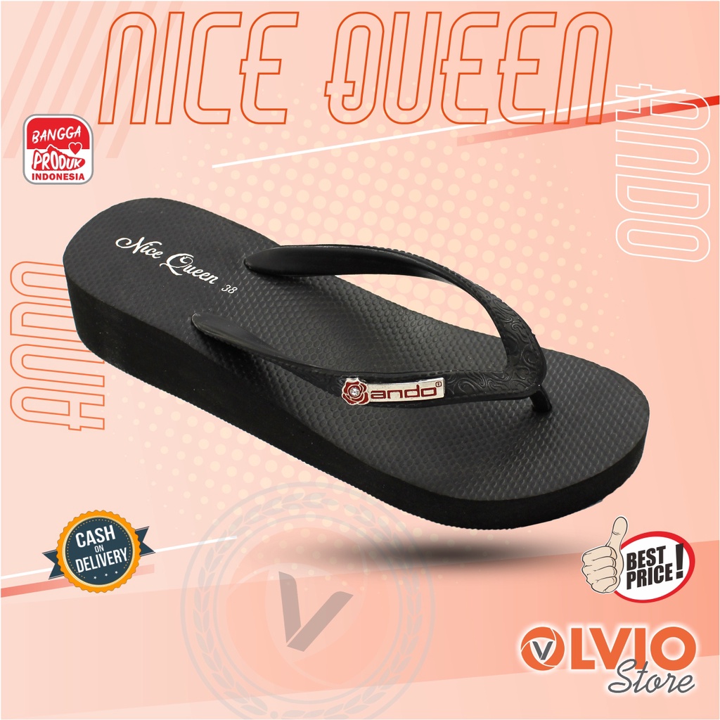 Ando NICE QUEEN - Sandal Wedges Fashion Casual Wanita Dewasa Ando Original
