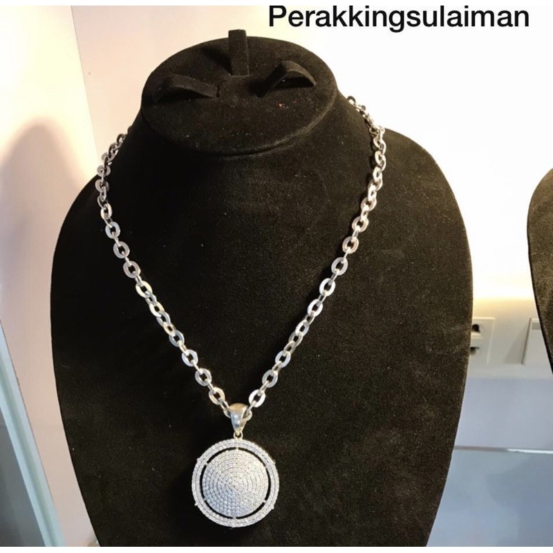 Kalung Perak Kekinian 925 Asli Liontin Bulat Besar