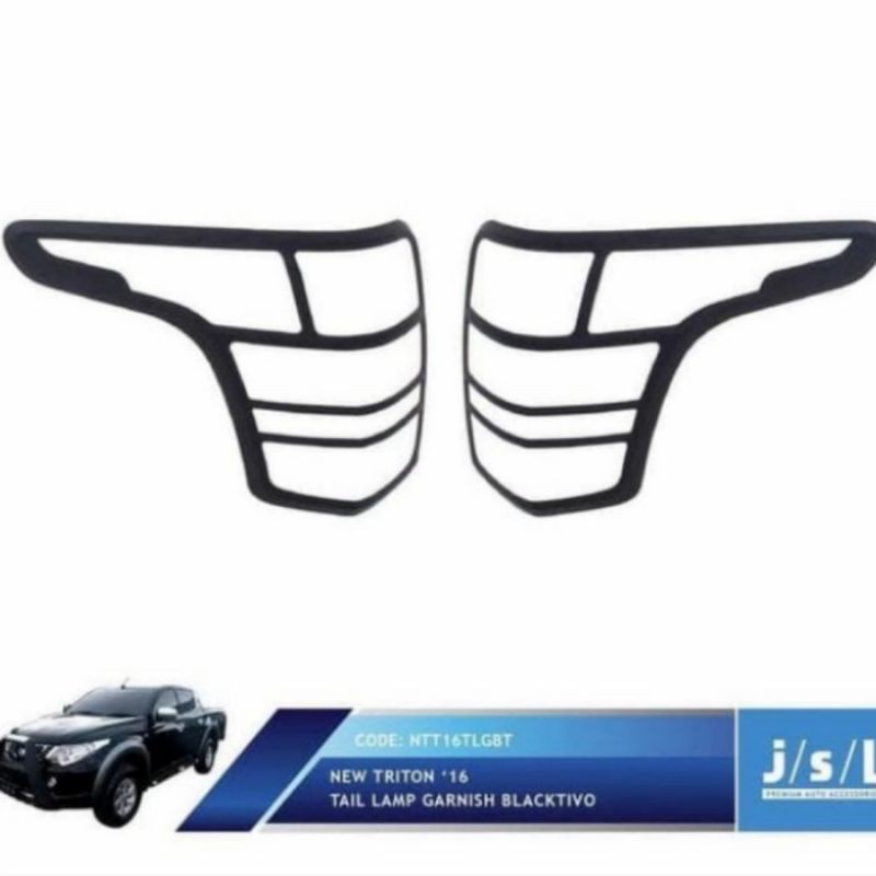 Paket Garnish Lampu Depan Belakang All New Triton 2016 2018 Hitam Chrome Carbon