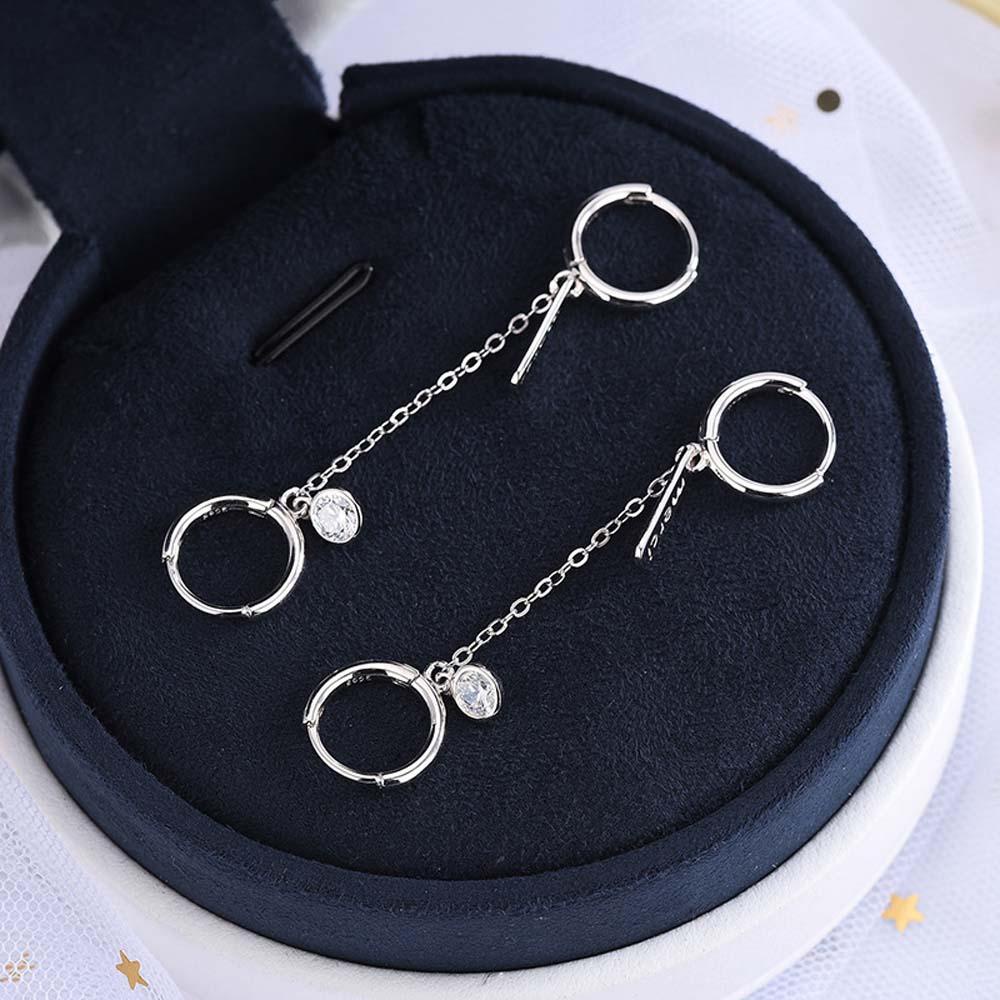 Needway Anting Menjuntai Ganda Retro Gadis Wanita Huruf Bulat Merek Korea Fashion Perhiasan