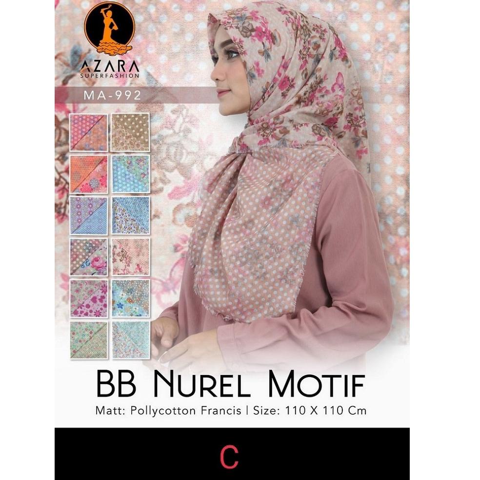 "WAR.24xFe22ᴮ" HIJAB SEGIEMPAT NUREL MOTIF DESAIN BOLAK BALIK MATT POLYCOTTON FRANCIS SEGI EMPAT MUR