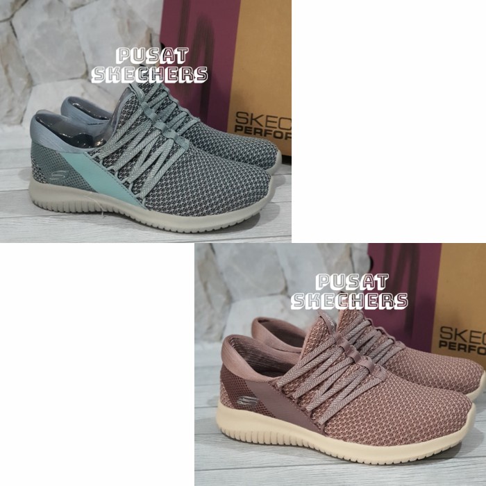 SEPATU SKECHERS/SEPATU WANITA/SEPATU SKECHERS ULTRA HARMONY SLIPON TER - PINK UNGU, 36