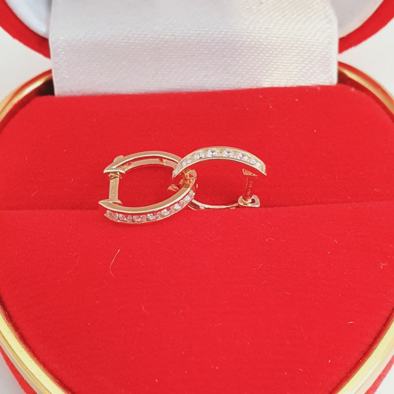 Anting jepit emas kuning asli kadar 9k-375