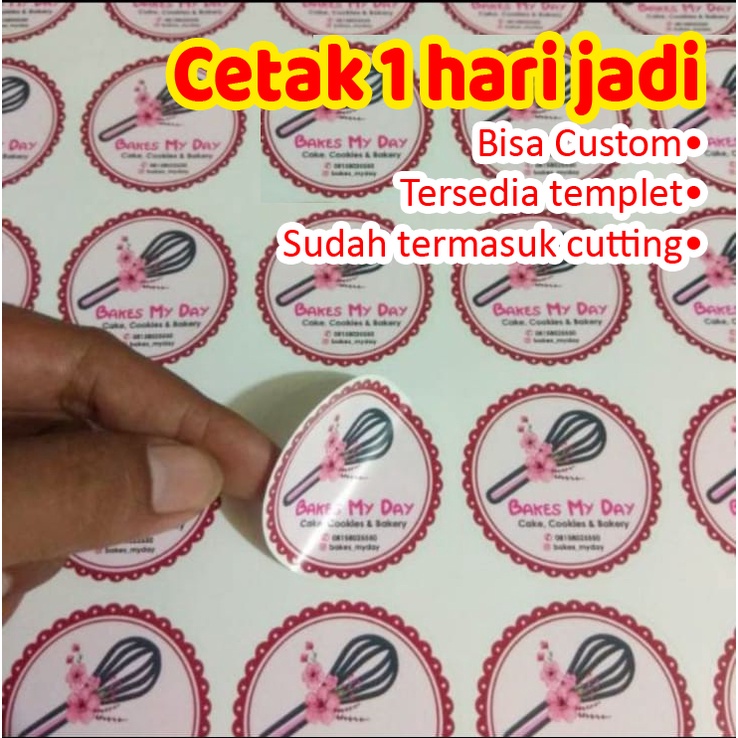 

STIKER KEMASAN MAKANAN, MINUMAN, BOX, BOTOL, DLL A3 + cutting