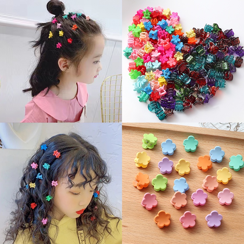 [50PCS/Set Kids Korean INS Style Small Hair Crabs Cute Candy Color Flower Star Crown Hair Clip] [Girls Sweet Hairpin Cartoons Hairpin Colourful Simple Hair Pins] [Popular Hair Claw Headwear]