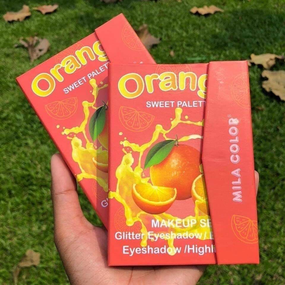 EYESHADOW MILA ORANGE GLITER  MILA COLOR PALETTE DOMPET MAGNET MAKE UP