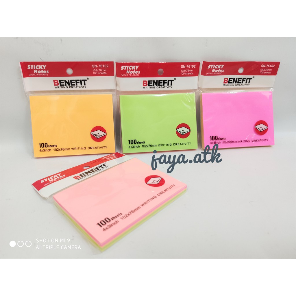 STICKY NOTES MEMO TEMPEL WARNA WARNI STICK NOTES WARNA STICKY NOTES 76X100 MM 100 LEMBAR