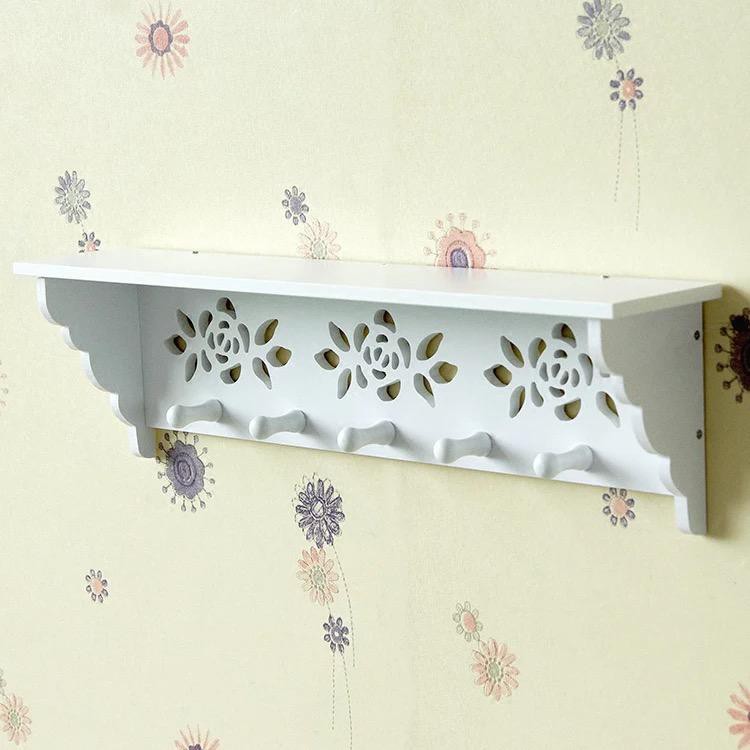 1 SET 2 Pcs Decorative Rack rak Shabby chic dekorasi dinding (dengan 5buah hook gantungan)