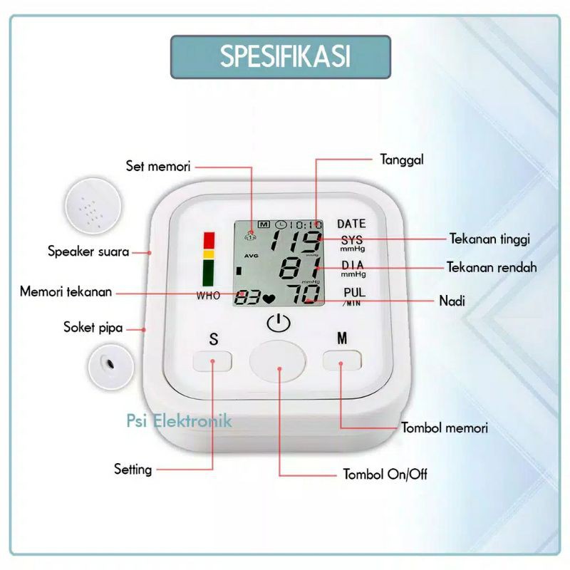 [GARANSI TOKO] Tensimeter Digital LCD Alat Tensi Monitor Blood Pressure TS01