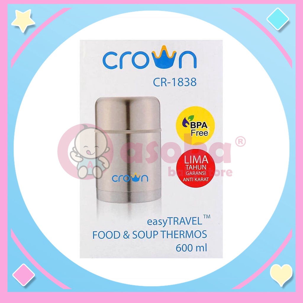 Crown Easy Travel Food &amp; Soup Thermos CR1838 ASOKA