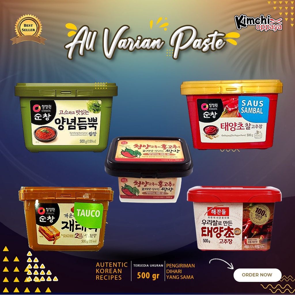 

Kimchi Oppaya - All Varian Paste Gochujang Doenjang Ssamjang 500 Gr Paste Korea Saus Bumbu Gochujang
