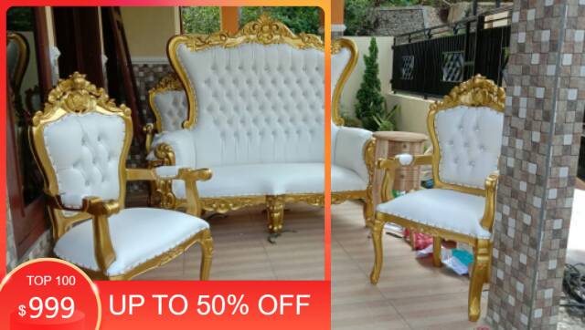 Kursi pengantin pelaminan bahan kayu jati