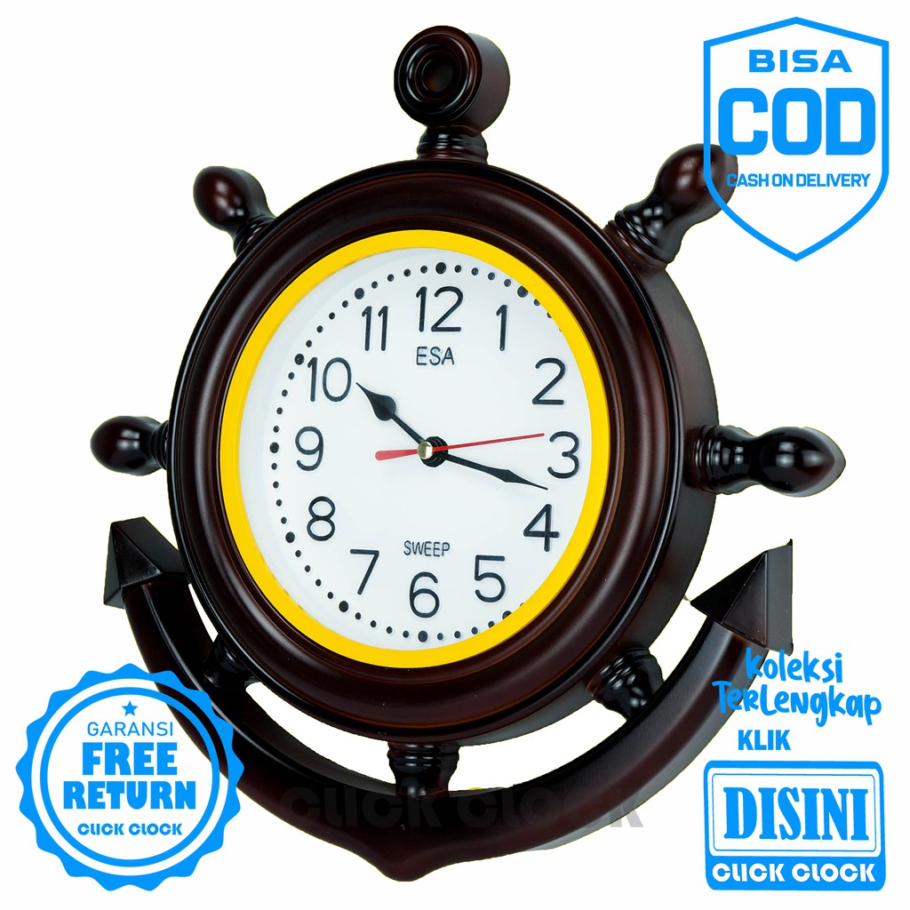 Jam Dinding Unik Minimalis Wall Clock Dekorasi Dinding Bagus Murah ESA 207