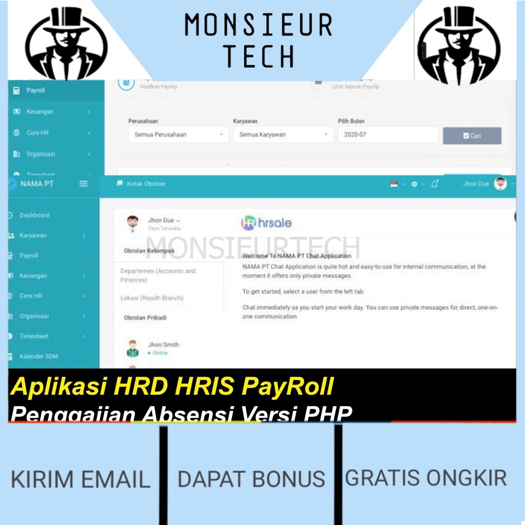 Jual Ready Aplikasi Hrd Hris Payroll Penggajian Absensi Versi Php Shopee Indonesia 7409