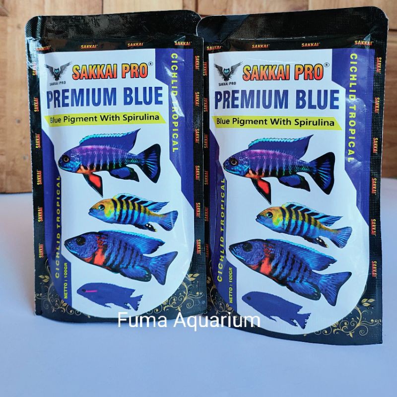 SAKKAI PRO Premium Blue Cichlid Tropical Kemasan 100gr Butiran Apung Medium (2mm)