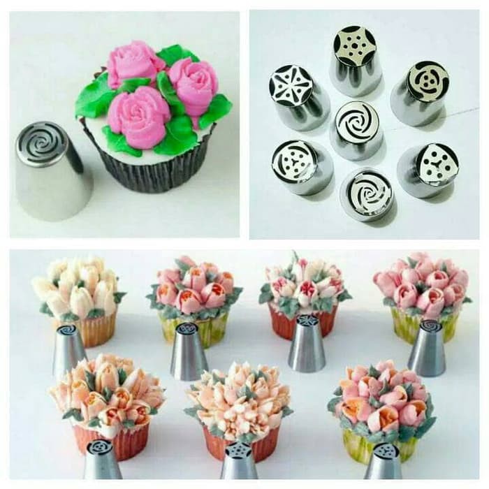 Spuit Rusia Asli Tanpa Sambungan Bentuk Bunga Mawar Russian Nozzle Top Quality