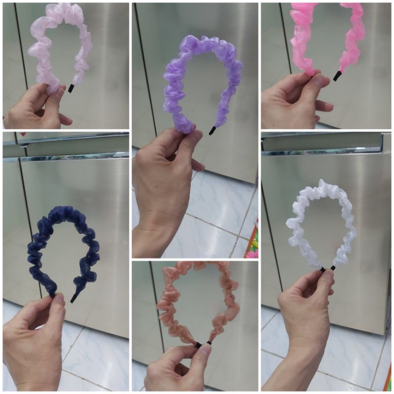 Bando Korea Bando Scrunchie Kaca Aneka Motif