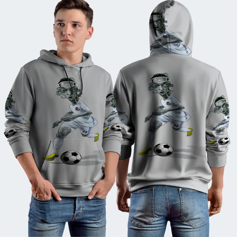 Jaket Hoodie Fullprint Ozil Bahan Polyester Jersey