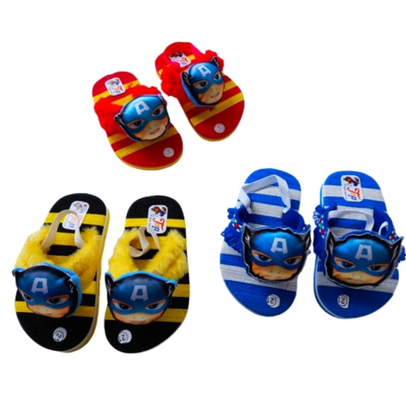 [1-3 TAHUN] Sandal Jepit Anak laki laki BELANG Sendal anak COWOK / SANDAL BABY KIDS BONEKA CAPTAIN AMERICA / SANDAL PREWALKER BAYI BONEKA CAPTAIN AMERIKA