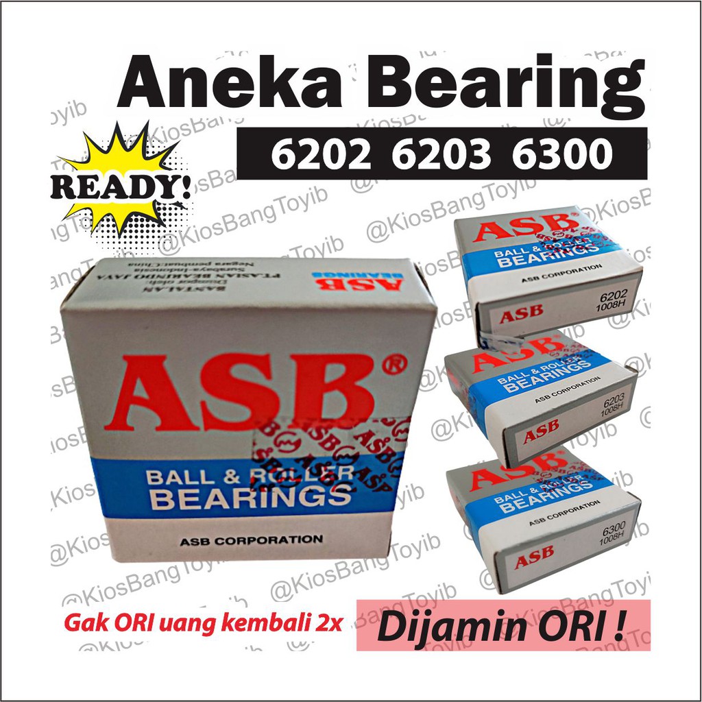 Aneka Bearing Laher Laker 6202  6203  6300 1008H ✶𝐎𝐑𝐈 𝐀𝐒𝐁✶