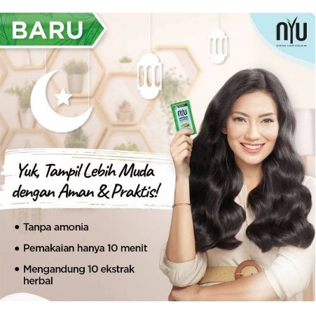 NYU Henna Shampoo Hair Colour Sachet Pewarna Rambut 4pcs x 20ml